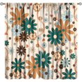 thumbnail image 1 of Rideaux Occultants Rétro à Motif Floral, Fleurs Groovy Funky Hippies Colorées, Belles, Style Rustique Boho, Imprimé, Traitements de Fenêtre à Passe-Tringle, Draperies pour Chambre, Salon, Cuisine 84 Pouces L X 84 Pouces H, 1 of 6
