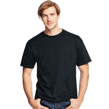 Hanes Mens ComfortSoft 4-Pack Crewneck T-Shirts, S, Black
