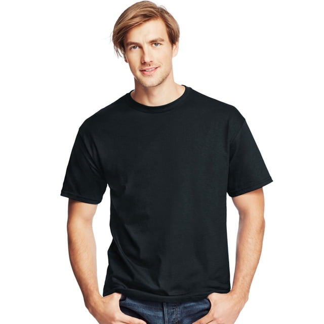 Hanes T-Shirts à Col Ras du Cou ComfortSoft pour Hommes, Lot de 4, 2TG, Noir