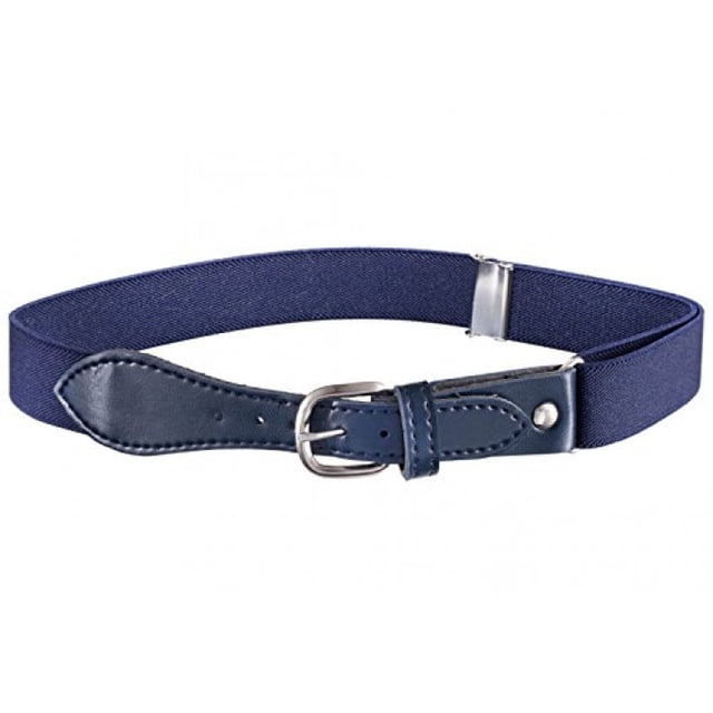 Kids Elastic Adjustable Strech Belt with Leather Closure - Navy
