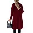 thumbnail image 3 of MAWCLOS Ladies Classic Solid Color Outwear Holiday Lapel Pea Coats Wine Red M, 3 of 3