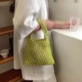 thumbnail image 1 of Cotton Thread Handbags Straw Woven Hollow Net Shopping Beach Vacation Purses, 1 of 7