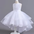 thumbnail image 5 of Kcodviy Robe de Demoiselle d'Honneur Enfant Tout-Petit Sans Manches Filles Élégante en Dentelle Robe de Baptême Fille Robe de Mariage Robes de Fête, 5 of 5