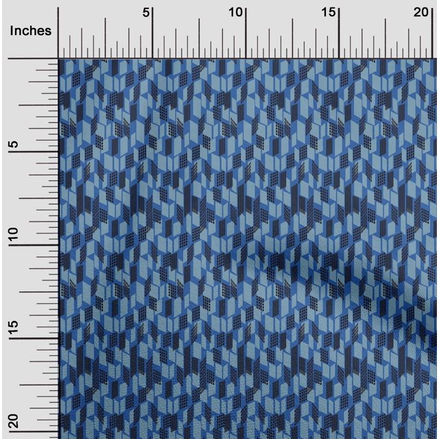 oneOone Georgette Viscose Fabric Parallelogram Geometric Print Fabric BTY 42 Inch Wide
