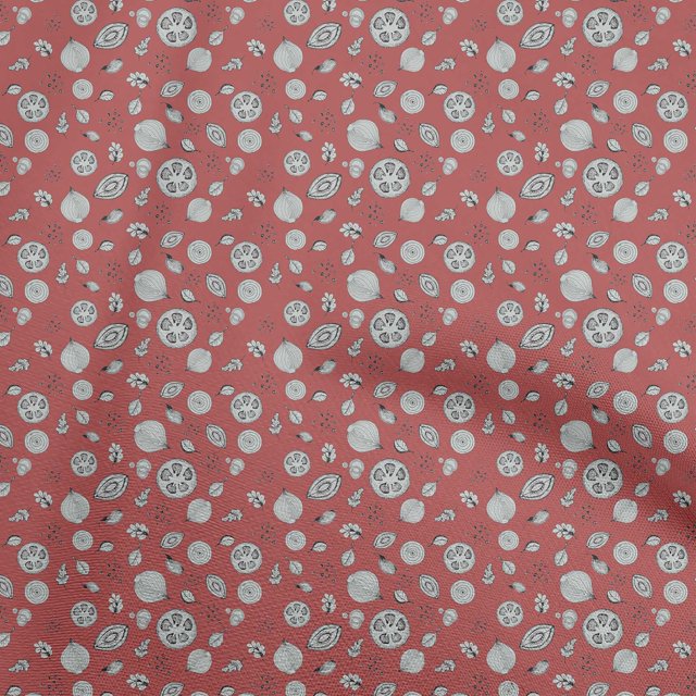 oneOone Coton Cambric Tissu Rouge Fruits Matériel de Couture Tissu Imprimé au Mètre 56 Pouces de Large