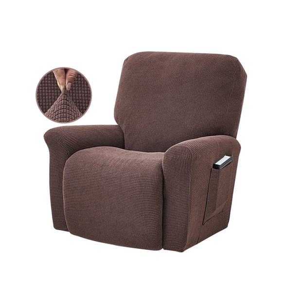 Stretch Recliner Chair Slipcover Elastic Full Coverage Solid Color Sofa Cover Replacement for LAZBOY, Chocolate