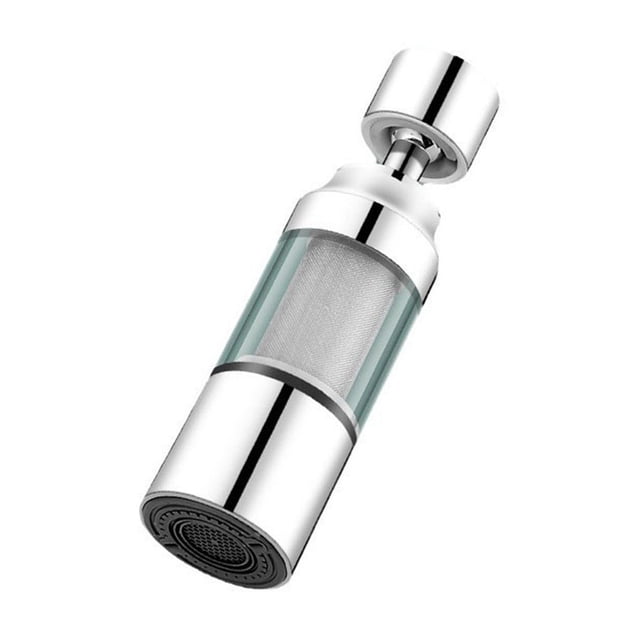 Riforla Tap Water Filter Activated Kitchen Tap Filter with stainless steel construction, designed to reduce fluorides, heavy metals, and hard water impurities. Features a 360-degree rotating faucet attachment, three water modes (stream, spray, pause), and easy installation. Ideal for home kitchen faucets and suitable for improving water quality in utility sinks.
