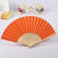 thumbnail image 2 of Rinsvye Solid Fan Folding Patty Paper Party Wedding Hand Dance Wall Flowers Decorations Held Silk Pattern Color Silk Folding Fan Tools & Home Improvement, 2 of 3