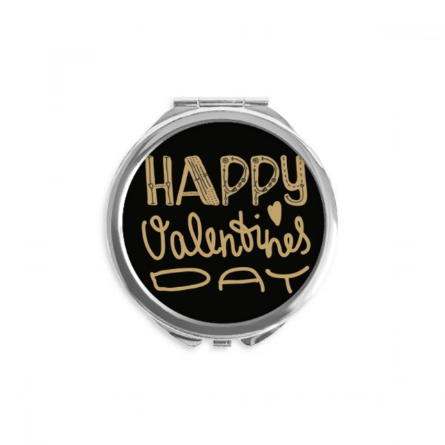 happy valentine Jour Citation style Main compact Miroir Rond portable Poche Verre