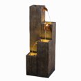 thumbnail image 3 of 34" Wooden Texture Cascading Water Fountain Indoor/Outdoor Use, 3 of 5