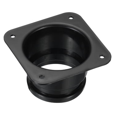 Unique Bargains 4' Duct Connector Flange Dryer Vent Wall Plate Square to Round Straight Ducting Plate Black