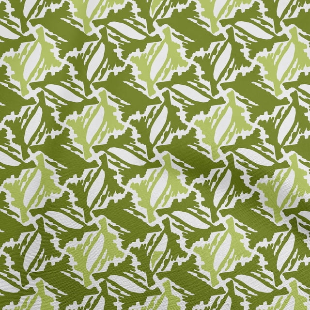 oneOone Velvet Forest Green Fabric Abstracts Sewing Material Print Fabric By The Yard 58 Inch Wide