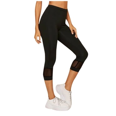 FNFYFH Clearance Yoga Capris for Women High Waisted Tummy Control Workout Capri Black Seamless Slim Fit Legging Running Hiking Womens 2025 Breathable Quick Drying Pants,S-3XL