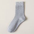 thumbnail image 1 of Solid Color Vertical Strip Socks Mid Tube Socks Classic Casual Comfort Cotton Socks, 1 of 3