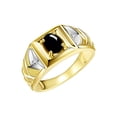 thumbnail image 3 of RYLOS Men's Rings 14K Yellow Gold Rings Designer Weave Band 7X5MM Oval Gemstone & Diamond Ring Onyx October Birthstone Rings For Men,  Size 11, 3 of 7