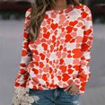 thumbnail image 2 of RKSTN Chandail en Molleton Femme Mode Cœur Imprimé T-shirt Ample Saint-Valentin Manches Longues Col Rond Décontracté, 2 of 4