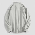 thumbnail image 5 of PMUYBHF Chemise Habillée Noire pour Hommes Coupe Régulière Automne Hiver Décontractée Col à Revers Manches Longues Vacances Extérieur, 5 of 5