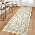 thumbnail image 2 of Garvee 2'x6' Floral Animal Print Runner Rug Washable Rugs, Low Pile Stain Resistant Rug Botanical Bird Soft Carpet for Hallway Bedroom Kitchen, Beige, 2 of 8