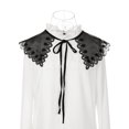 thumbnail image 2 of INSPIRE CHIC Faux Col Détachable, Mini Col Cape à Broderie Semi-Transparente avec Volants pour Chemisier Noir-1, 2 of 5