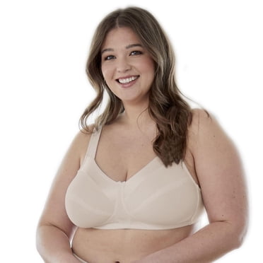 Bestform 9706715 Satin Trim Wireless Cotton Bra with Unlined Cups