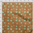 thumbnail image 4 of oneOone Rayon Rust Brown Fabric Save Earth Dress Material Fabric Print Fabric By The Yard 56 Inch Wide, 4 of 5
