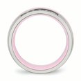 thumbnail image 2 of Bague CZ en Céramique Rose Polie en Acier Inoxydable de 7 Dimensions, 2 of 7