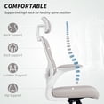 thumbnail image 4 of HOMCOM Chaise de Bureau Ergonomique avec Soutien Lombaire 4D, Appuie-Tête, Gris, 4 of 10