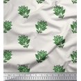 thumbnail image 1 of Soimoi Polyester Crepe Fabric Leaves & Lotus Block Print Sewing Fabric Yard 52 Inch Wide, 1 of 3