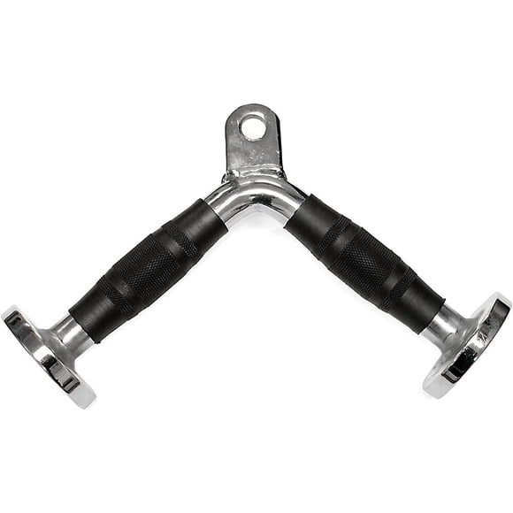 Deluxe tricep v-bar attachment with rubber handgrips