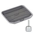 thumbnail image 2 of Pet Dog Toilet Potty Trainer Corner Portable Anti Splashing Detachable Training Gray, 2 of 9