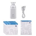 thumbnail image 3 of with Storage Bags with USB Cable 5 Storage Bags Rechargeable Portable for Travel Home Use Save Space White, 3 of 6