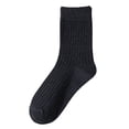 thumbnail image 3 of Solid Color Vertical Strip Socks Mid Tube Socks Classic Casual Comfort Cotton Socks, 3 of 3
