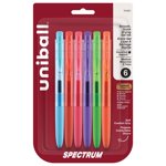 Uni® Spectrum Stylos à gel rétractables, point moyen (0.7mm), Encres assorties, paquet de 6
