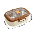 thumbnail image 3 of EGNMCR Kitchen Utensils Set, 304 Stainless Steel Insulated Lunch Box Microwave Heating Student Dedicated Office Worker Food Grade Partition Lunch Box Insulation Compartment Stainless steel lunch trunk, 3 of 9