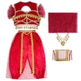 thumbnail image 2 of TZEWGL 2 Piece Belly Dancing Dance Top And Pants Sets For Child Performance Wear For Kids size 6-7T, 2 of 3