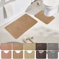 thumbnail image 1 of Iumwxz Bathroom Mat Bathroom Floor Mat 2 Piece Solid Color Antidirty Carpet Toilet Bathroom Non Slip Absorbent Floor Mat Bathroom Foot Mat Floor Mat Bathroom Rug Gray Polyester, 1 of 7