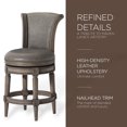 thumbnail image 3 of Maven Lane Pullman Counter Stool in Reclaimed Oak Finish w/ Ronan Stone Vegan Leather, 3 of 6