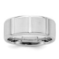 thumbnail image 1 of 925 Sterling Silver 8mm Brushed Fancy Size 11.5 Band Ring, 1 of 4