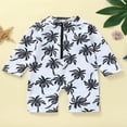 thumbnail image 2 of Toddler Kid Baby Boys Rash Guard Long Sleeve Zipper Beach Swimsuit One Piece Bathing Suit, 2 of 7