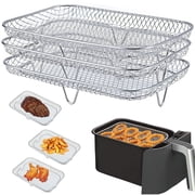 Air Fryer Three Stackable Dehydrator Racks for Gowise Phillips USA Cozyna Ninjia Airfryer Stainless Steel Air Fryer Rack Fit  4.2QT 5.8QT Air fryer Oven Press Cooker Air Flow Racks