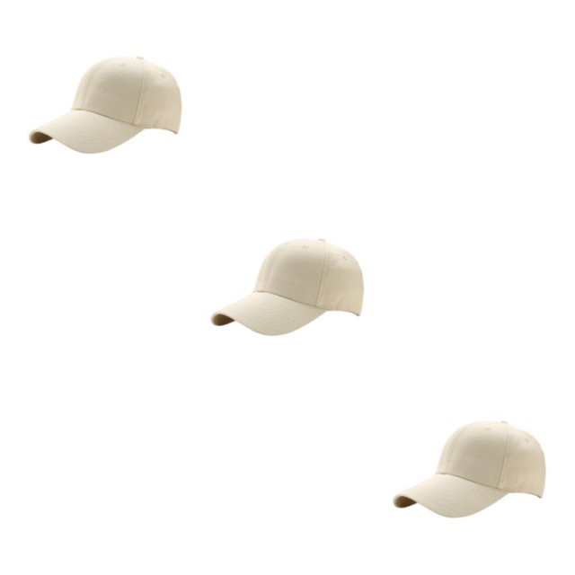 Ruiboury Adjustable Baseball Cap Sporty Style With Breathable Polyester Universal Baseball Cap Outdoors Sun Cap Sport Cap beige 3Set