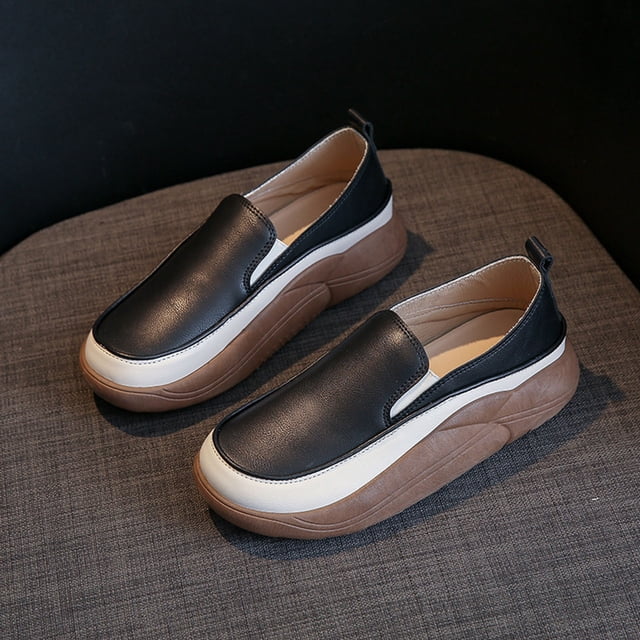 LSLJS Chaussures à Plateforme pour Femmes à Bout Rond Épais, Chaussures Décontractées Confortables, Chaussures Plates