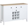 thumbnail image 1 of HOMCOM Buffet, Buffet de Cuisine Rustique avec Porte-Bouteilles, Armoires de Rangement, Tiroirs et Étagères Ajustables, Poignée Noire, 1 of 10
