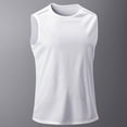 thumbnail image 2 of SROBPTY Haut d'Été pour Homme, Chandails Sans Manches pour Hommes, Débardeur Sport Sans Manches Uni à Enfiler à Col Rond pour Homme, Mode Décontractée Blanc, m, 2 of 4