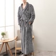 thumbnail image 4 of KIHOUT Peignoirs pour Femmes Hiver Chaud Robe de Nuit Peignoirs pour Couple Pyjamas Uni Manches Longues Peignoir à Cordon Tenue de Détente, 4 of 6