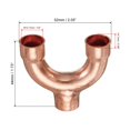 thumbnail image 2 of Unique Bargains Tee Y Type Copper Fitting Welding Joint Split Union Connector 12.7mm or 1/2 Inch ID 2 Pack, 2 of 4