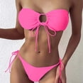 thumbnail image 1 of CEHVOM Ladies Tube Top Split Bikini With Chest Pad Without Underwire, 1 of 4