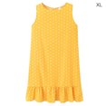 thumbnail image 1 of Women Dress Sleeveless Dot Vest Ruffled Round Ruffled Loose Neck Loose Dress, Yellow, XL, 1 of 7