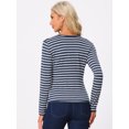 thumbnail image 4 of INSPIRE CHIC Women's Notched Lapel Button Decor Thin Striped Blazer, 4 of 7