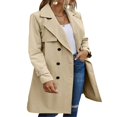 thumbnail image 3 of Veste pour Femmes à Manches Longues Trench-Coat à Double Boutonnage Ceinturé, 3 of 6